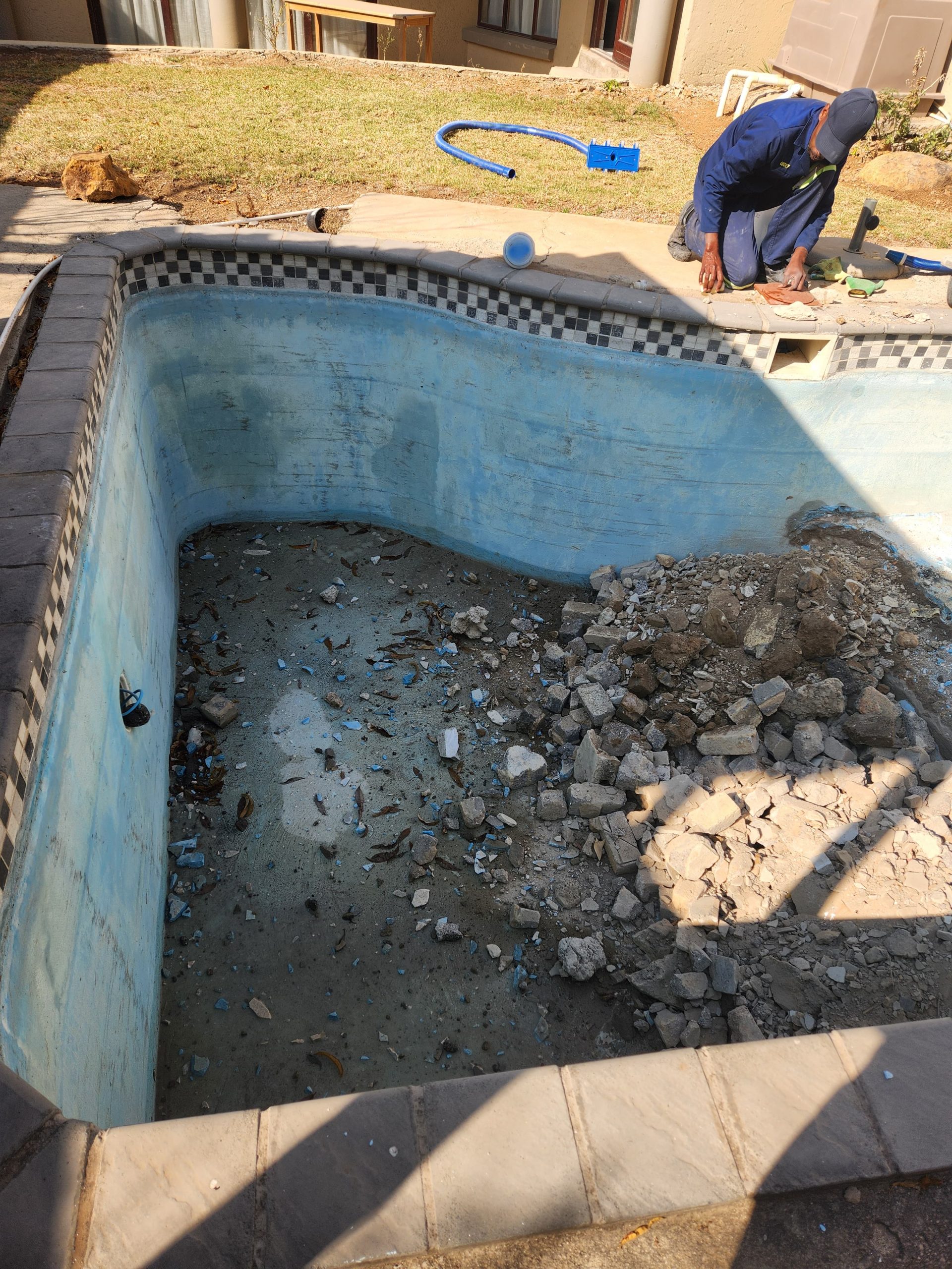 Damaged swimming pool